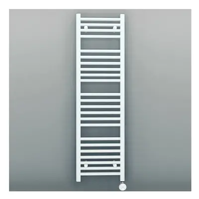 (300 x mm (h), MOA Thermostatic Electric Element) 300mm Wide White Electric Towel Rail Radiator