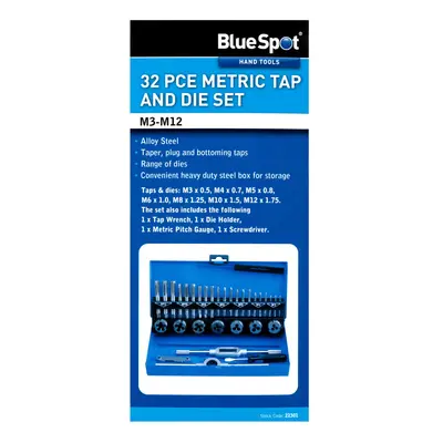 BlueSpot 32 Piece Metric Tap And Die Set