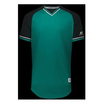 Russell R01X3B.09R.XL Youth Classic V-Neck Jersey - Aqua, Black & White - Extra Large