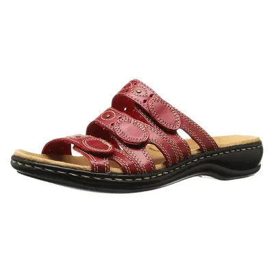 Clarks Women's Leisa Cacti Slide Sandal Red Leather W US