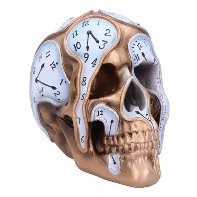 Nemesis Now Time Goes By Melted Clock Gold Colour Skull Sculpture Gothic Gift