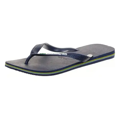 Havaianas Brasil Logo Mens Slippers Navy Blue US Men - US Wo