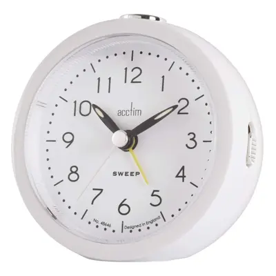 Acctim Kiera Non-Ticking Sweep Seconds Hand White Alarm Clock With Snooze