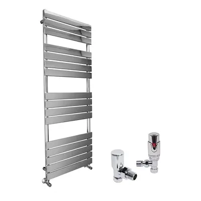 (Chrome, x 600mm) WarmeHaus Designer Bathroom Flat Panel Heated Towel Rail Radiator Ladder Rad w