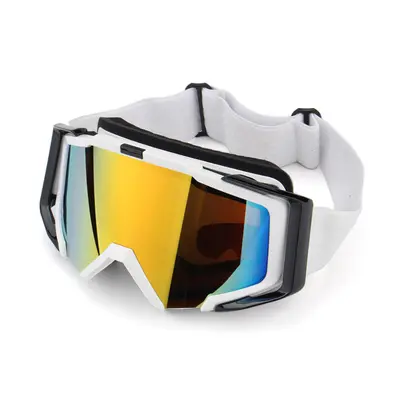 (White) Outdoor Skiing Skating Goggles Snowmobile Glasses Windproof Anti-Fog UV Protection For M