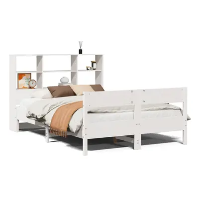 (white, x cm) vidaXL Bookcase Bed without Mattress Bed Solid Wood Pine