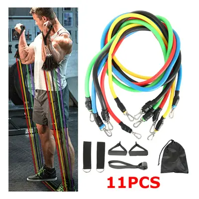 11pcs/set Fitness Resistance Bands Sport Pull Rope Yoga Band Home Gym Exercise Tools