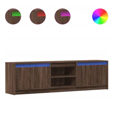 (brown oak, x x cm) vidaXL TV Cabinet with LED TV Stand TV Unit Media Cabinet Engineered Wood