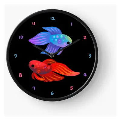 (Betta=5053) Wall Clock Inch Funny Mantel & Tabletop Art Decor for Home Bedroom Office