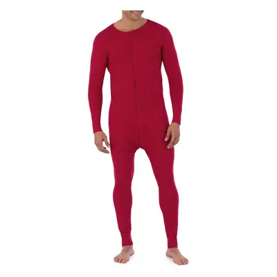 Fruit of the Loom Men's Premium Thermal Union Suit Red Medium