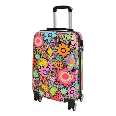 (Cabin | 55x36x20cm/ 2.30KG/ 36L) Wheel Suitcases Multicoloured Flower Print PC Hard Shell Lugga