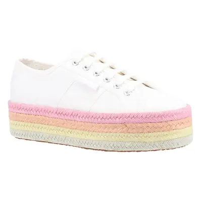 (White, (Adults')) Superga Multicolor Rope 100% Cotton Women's White/Candy Multicolour Trainers