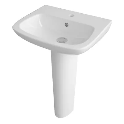 1 Tap Hole Ceramic Basin & Full Pedestal - 500mm