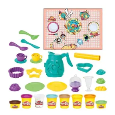 Kitchen Creations - Coffee 'n Tea Party Playset with Colors, Playmat, Over Tools