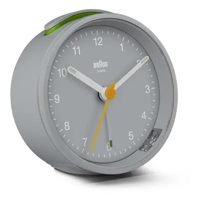 Braun Classic Analogue Alarm Clock with Snooze and Light, Grey, BC12G