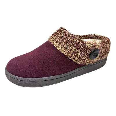 Clarks Women's Knitted Collar Clog (10 US Burgundy/Beige2)