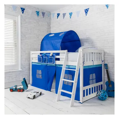 Harri Bunk Bed Low with Blue Package in Classic White