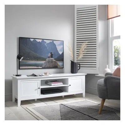 Karlstad TV Unit with Cupboards in Classic White