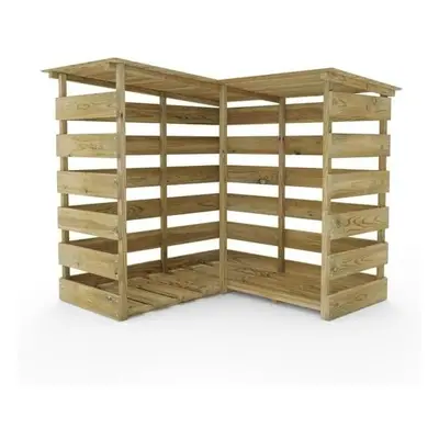 (Corner - 140cm Wide, 123cm Tall) Storehaus Wooden Log Store