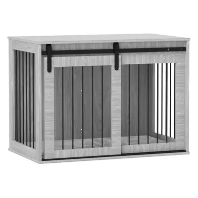 PawHut Dog Crate Furniture with Removable Cushion for Large Dogs - Grey