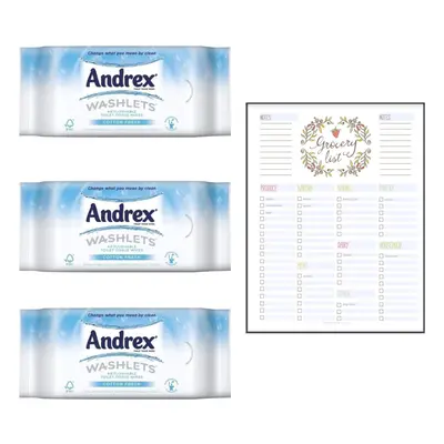 Toilet Wipes Bundle which Contains Andrex Washlets Flushable Toilet Tissue pack - Pack of with G