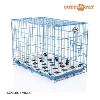 Dog Cage 30'' Blue by Cozy Pet Puppy Crate Pen Inc Vet Bed DCP30BL + VB30C