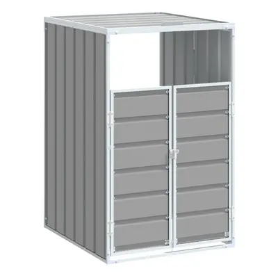 vidaXL Wheelie Bin Storage for Single Bin Garden Store Trash Cover Grey Steel