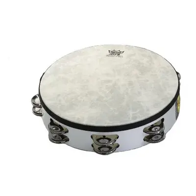 Remo TA-5210-00 Fiberskyn Tambourine - Quadura White, 10"