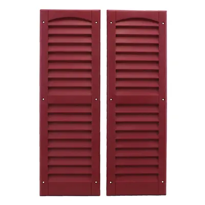 Shed Windows and More Louvered Shed Shutter or Playhouse Shutter Maroon X Sold by The Pair