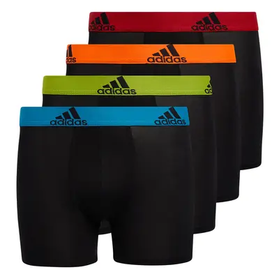 adidas KidsBoys Performance Boxer Briefs Underwear 4Pack BlackSolar BlueSemi Solar Slime Green M