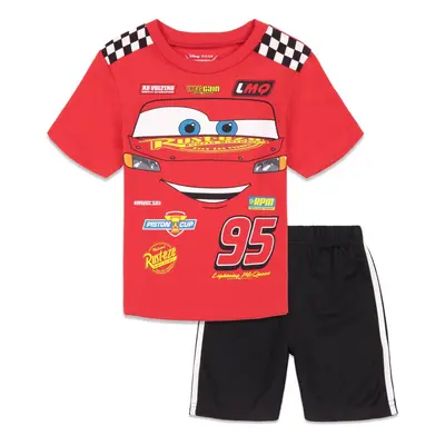 Disney Pixar Cars Lightning McQueen Toddler Boys T-Shirt Mesh Shorts