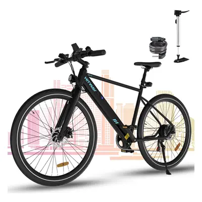 (Black) HITWAY Electric Bike, Commute E-bike Electric Bicycle with 36V 12Ah Removable Battery, A