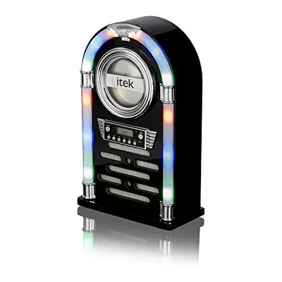 iTek Jukebox with CD Player, FM Radio and Bluetooth Connection, Remote Control Included, Gloss B