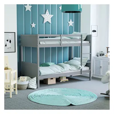 (Grey) Gemini Bunk Bed Detachable High Sleeper Pine Wood