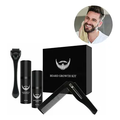 4pcs Bread Growth Kit Men Beard Care Set Hair Growth Enhancer Grooming Tool