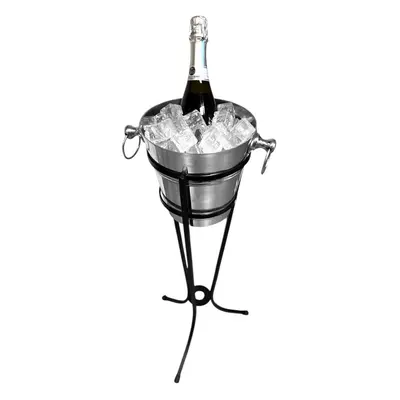 Aluminium Champagne Bucket Litre with Wrought Iron Stand