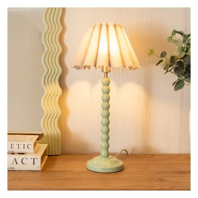 ValueLights Bobbins Grey Scallop Tapered Lamp Shade Sage Table Lamp