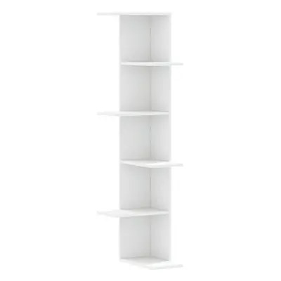 (white) vidaXL Wall Corner Shelf Wall Mounted Shelf Floating Shelf Engineered Wood