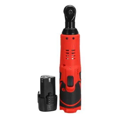 (Red, One Battery) 12V 4000mAh Electric Ratchet Wrench With LED Light Angle Wrench Tool W/ 1/2pc