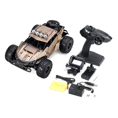 (Brown) 1/18 2.4G FPV RC Car RTR Full Proportional Control Vehicle Model With 4k Camera Two Batt