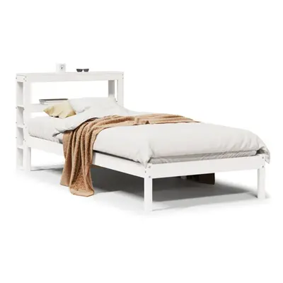 (white, x cm) vidaXL Bed Frame with Headboard Bed Solid Wood Pine