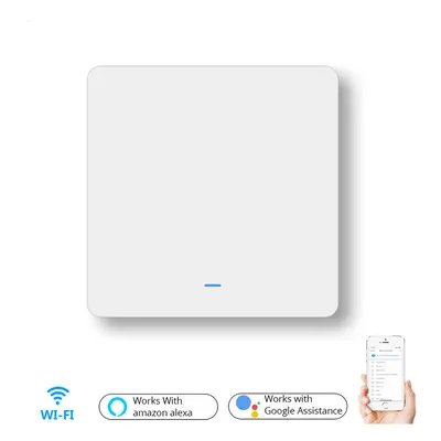 WiFi 1Gang Push Button Wall Light Switch EU AC 100V-240V Smart Switch Compatible with Control Al