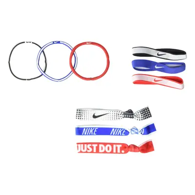 Nike Mixed Ponytail Holder 9PK OSFM Game Royal/Black/University RED