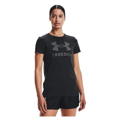 Under Armour Womens New Freedom Logo T-Shirt Black (001)/Graphite La