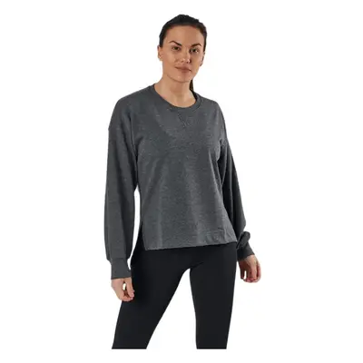 Nike Women's Yoga French Terry Long Sleeve Top Heather Grey/Black Me