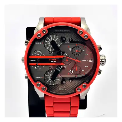 NEW DIESEL 2.0 MR BIG DADDY DZ7370 RED SILICONE MULTI DIAL MEN'S WATCH