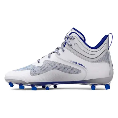 Under Armour Men's Command Mid Lacrosse MT TPU Cleat (102) White/Roya