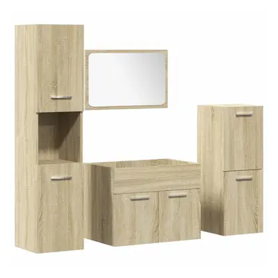 (60 x 38.5 x cm) vidaXL Bathroom Furniture Set Piece Sink Cabinet Sonoma Oak Engineered Wood