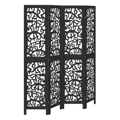 (40 x cm/ piece) vidaXL Room Divider Privacy Screen Privacy Panel Black Solid Wood Paulownia