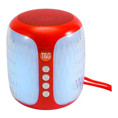 (Red) Portable Speaker Bluetooth 5.0 Wireless Speaker Cylindrical Luminous Lantern Speaker Water